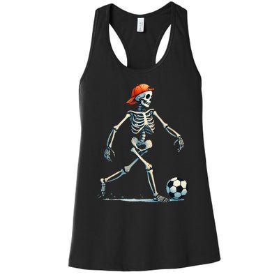 Skeleton Soccer Halloween Costume Women's Racerback Tank