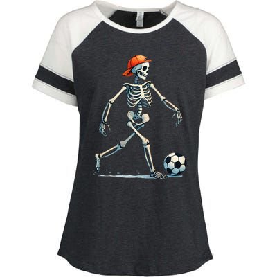 Skeleton Soccer Halloween Costume Enza Ladies Jersey Colorblock Tee