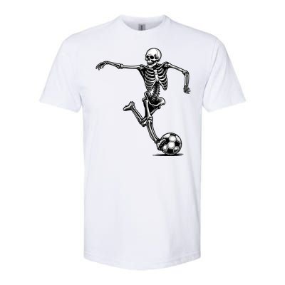 Skeleton Soccer Halloween Costume Funny Softstyle CVC T-Shirt