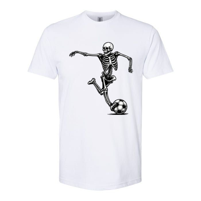 Skeleton Soccer Halloween Costume Funny Softstyle CVC T-Shirt