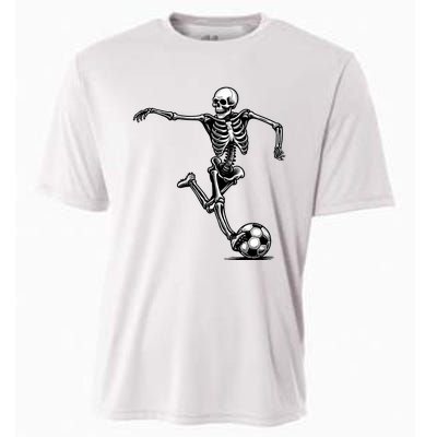 Skeleton Soccer Halloween Costume Funny Cooling Performance Crew T-Shirt