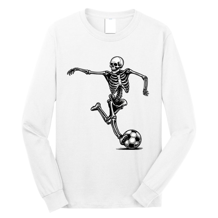 Skeleton Soccer Halloween Costume Funny Long Sleeve Shirt