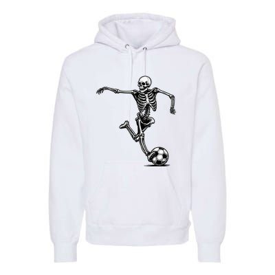 Skeleton Soccer Halloween Costume Funny Premium Hoodie