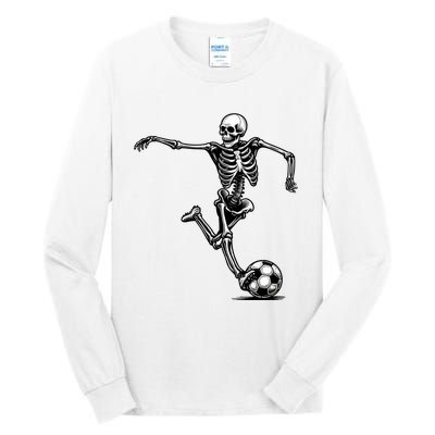 Skeleton Soccer Halloween Costume Funny Tall Long Sleeve T-Shirt