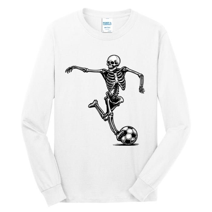 Skeleton Soccer Halloween Costume Funny Tall Long Sleeve T-Shirt