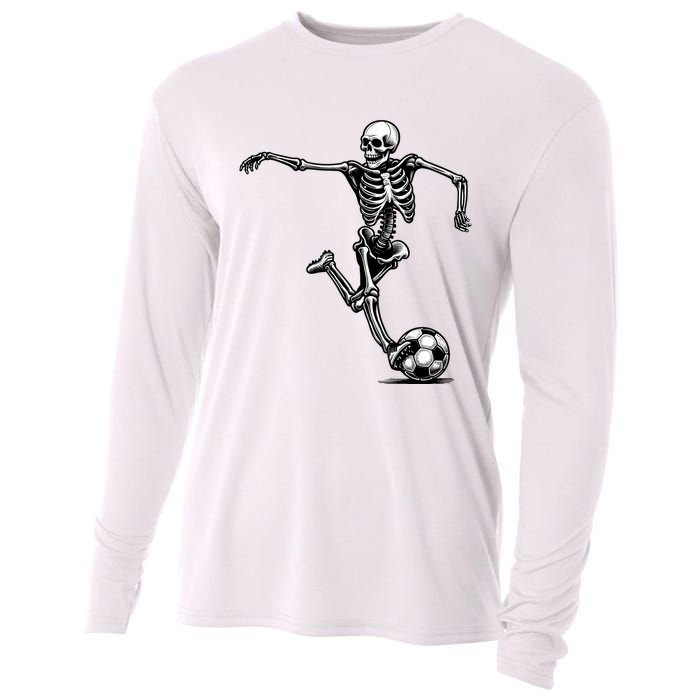 Skeleton Soccer Halloween Costume Funny Cooling Performance Long Sleeve Crew