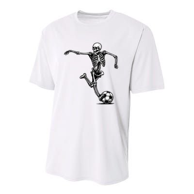 Skeleton Soccer Halloween Costume Funny Youth Performance Sprint T-Shirt