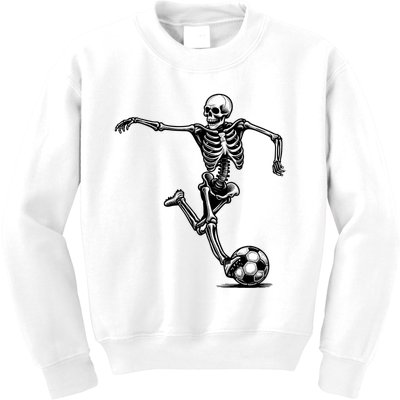 Skeleton Soccer Halloween Costume Funny Kids Sweatshirt