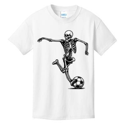 Skeleton Soccer Halloween Costume Funny Kids T-Shirt