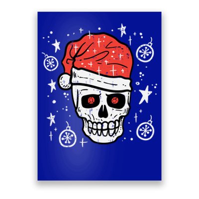 Skull Santa Hat Funny Christmas Xmas Pajama Gift Poster