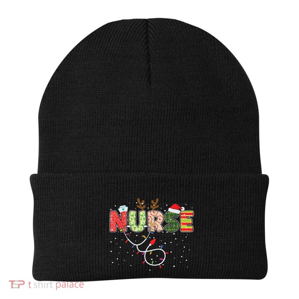 Stethoscope Santa Hat Reindeer Xmas Christmas Nurse Beanie