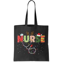 Stethoscope Santa Hat Reindeer Xmas Christmas Nurse Tote Bag