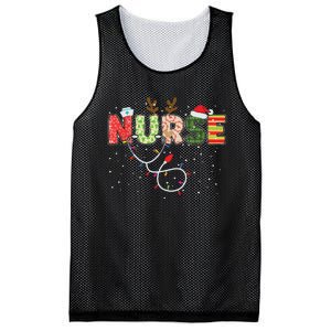 Stethoscope Santa Hat Reindeer Xmas Christmas Nurse Mesh Reversible Basketball Jersey Tank