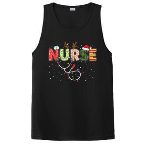 Stethoscope Santa Hat Reindeer Xmas Christmas Nurse PosiCharge Competitor Tank