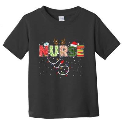 Stethoscope Santa Hat Reindeer Xmas Christmas Nurse Toddler T-Shirt