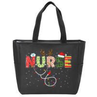 Stethoscope Santa Hat Reindeer Xmas Christmas Nurse Zip Tote Bag