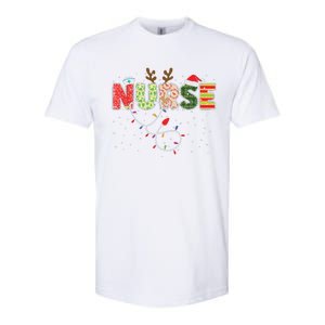 Stethoscope Santa Hat Reindeer Xmas Christmas Nurse Softstyle CVC T-Shirt