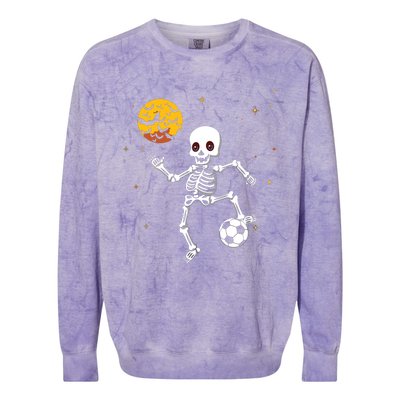 Soccer Skeleton Halloween Soccer Player Halloween Colorblast Crewneck Sweatshirt