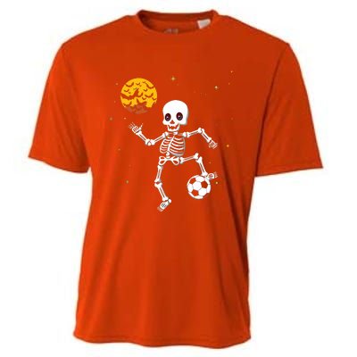 Soccer Skeleton Halloween Soccer Player Halloween Cooling Performance Crew T-Shirt