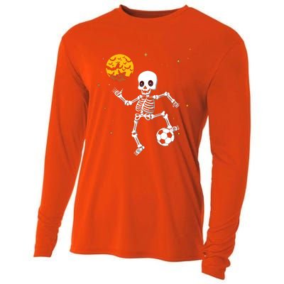 Soccer Skeleton Halloween Soccer Player Halloween Cooling Performance Long Sleeve Crew