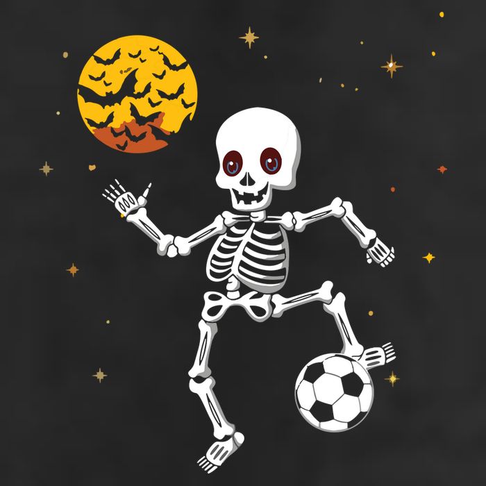 Soccer Skeleton Halloween Soccer Player Halloween 7 Panel Mesh Trucker Snapback Hat
