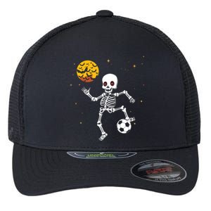 Soccer Skeleton Halloween Soccer Player Halloween Flexfit Unipanel Trucker Cap