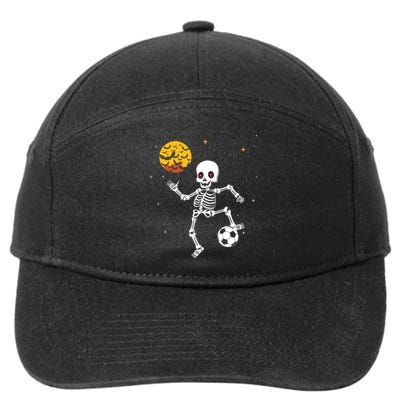 Soccer Skeleton Halloween Soccer Player Halloween 7-Panel Snapback Hat