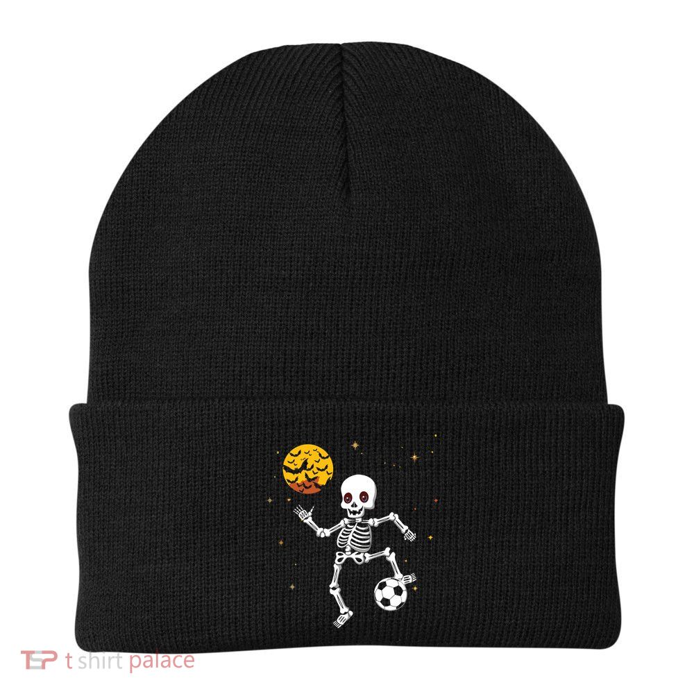 Soccer Skeleton Halloween Soccer Player Halloween Beanie