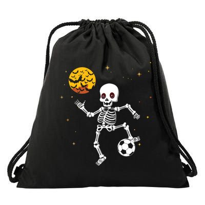 Soccer Skeleton Halloween Soccer Player Halloween Drawstring Bag