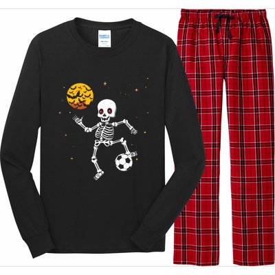 Soccer Skeleton Halloween Soccer Player Halloween Long Sleeve Pajama Set