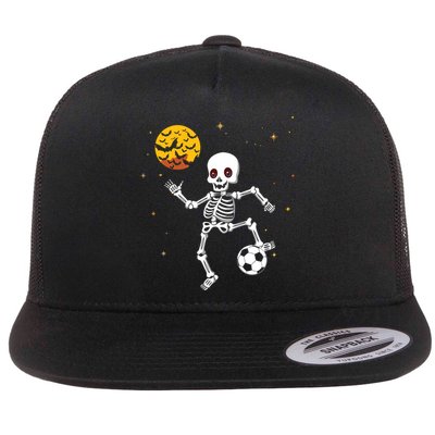 Soccer Skeleton Halloween Soccer Player Halloween Flatbill Hat