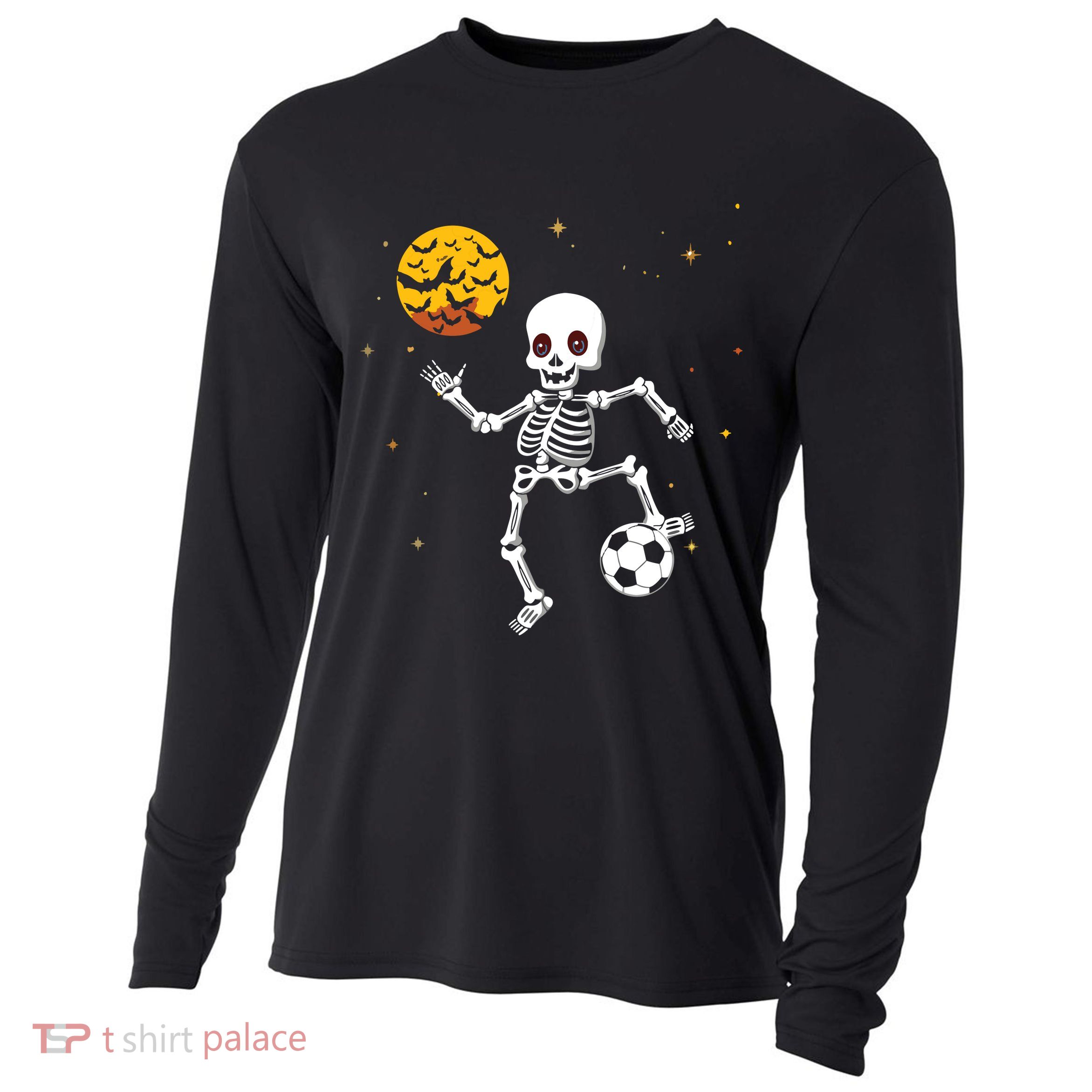 Soccer Skeleton Halloween Soccer Player Halloween Cooling Performance Long Sleeve Crew