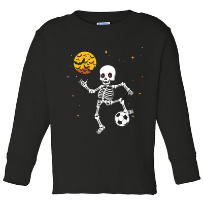 Soccer Skeleton Halloween Soccer Player Halloween Toddler Long Sleeve Shirt