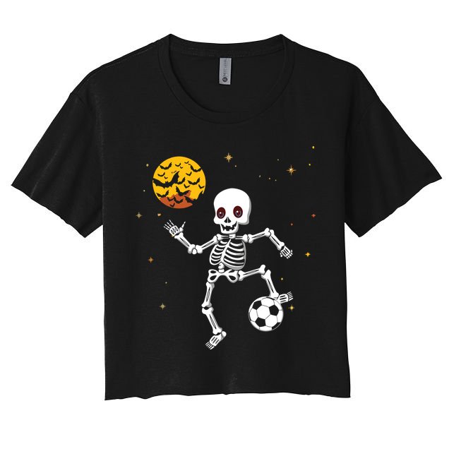 Soccer Skeleton Halloween Soccer Player Halloween Crop Top