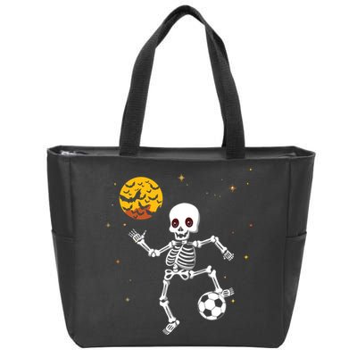 Soccer Skeleton Halloween Soccer Player Halloween Zip Tote Bag