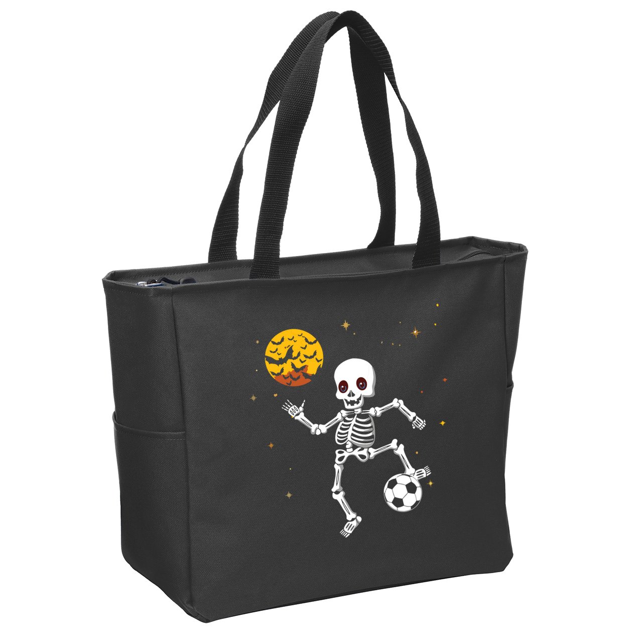Soccer Skeleton Halloween Soccer Player Halloween Zip Tote Bag