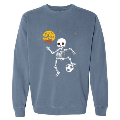 Soccer Skeleton Halloween Soccer Player Halloween Garment-Dyed Sweatshirt