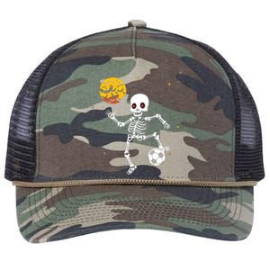 Soccer Skeleton Halloween Soccer Player Halloween Retro Rope Trucker Hat Cap