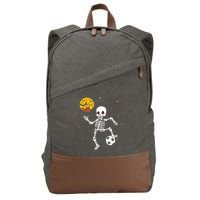 Soccer Skeleton Halloween Soccer Player Halloween Cotton Canvas Backpack