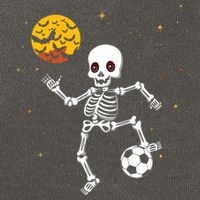 Soccer Skeleton Halloween Soccer Player Halloween Cotton Canvas Backpack