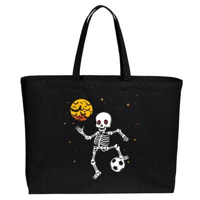 Soccer Skeleton Halloween Soccer Player Halloween Cotton Canvas Jumbo Tote