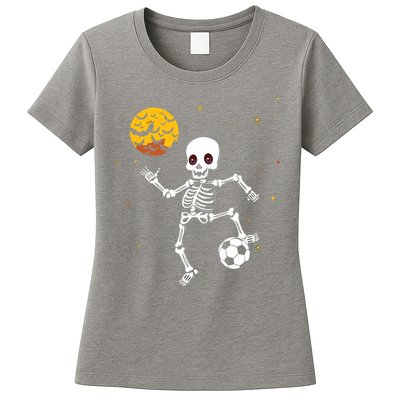 Soccer Skeleton Halloween Soccer Player Halloween Womens T-Shirt