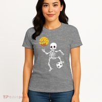 Soccer Skeleton Halloween Soccer Player Halloween Womens T-Shirt