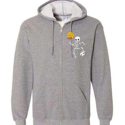 Soccer Skeleton Halloween Soccer Player Halloween Full Zip Hoodie