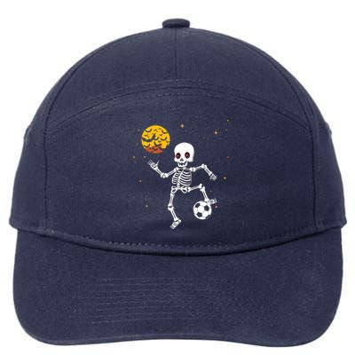 Soccer Skeleton Halloween Soccer Player Halloween 7-Panel Snapback Hat