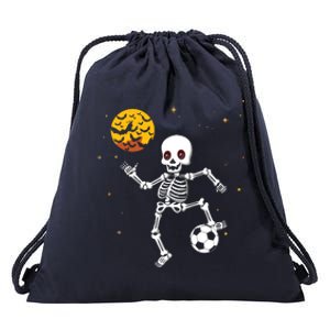 Soccer Skeleton Halloween Soccer Player Halloween Drawstring Bag