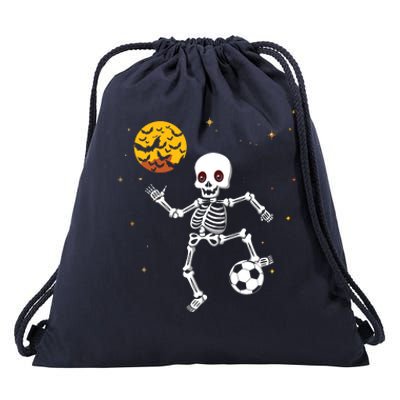 Soccer Skeleton Halloween Soccer Player Halloween Drawstring Bag