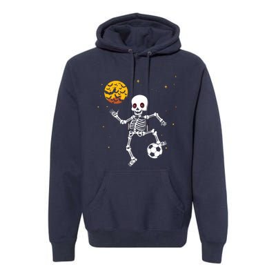 Soccer Skeleton Halloween Soccer Player Halloween Premium Hoodie