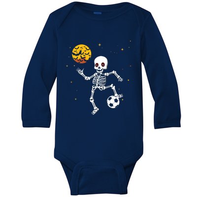 Soccer Skeleton Halloween Soccer Player Halloween Baby Long Sleeve Bodysuit