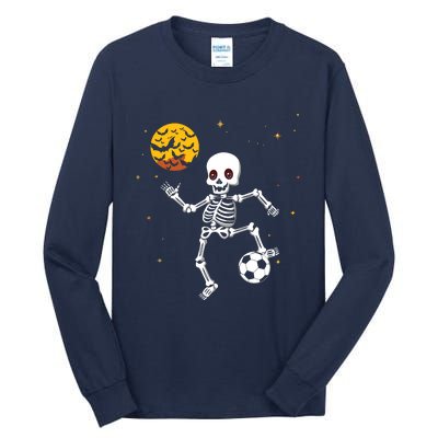 Soccer Skeleton Halloween Soccer Player Halloween Tall Long Sleeve T-Shirt